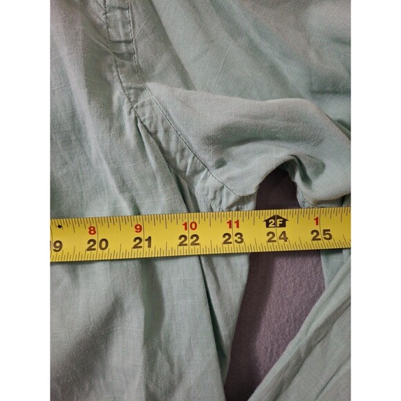 Vintage Polo Ralph Lauren Linen Blend Shirt Men Large Green Seafoam  Roll Tab - Picture 10 of 10